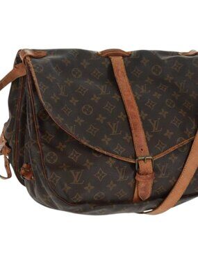 Authentic LOUIS VUITTON Monogram Saumur 35 Shoulder Bag M42254 LV